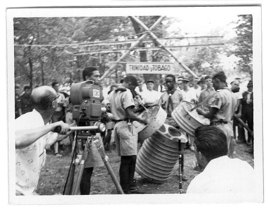 Trinidad and Tobago Scouts play steel drums
