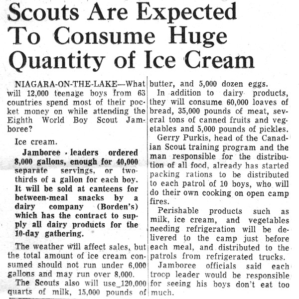 Article about food at WJ'55.