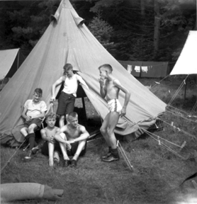 Scouts by their Bell tent.