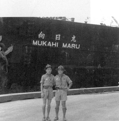 Two Japanese Scouts next to the Mukahi Maru