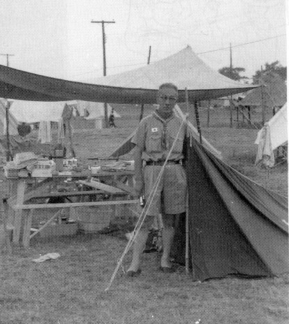 A Japanese Scout at his campsite
