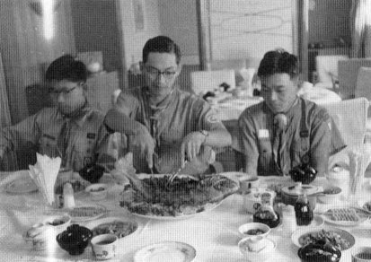 Japanese Scouts eating dinner