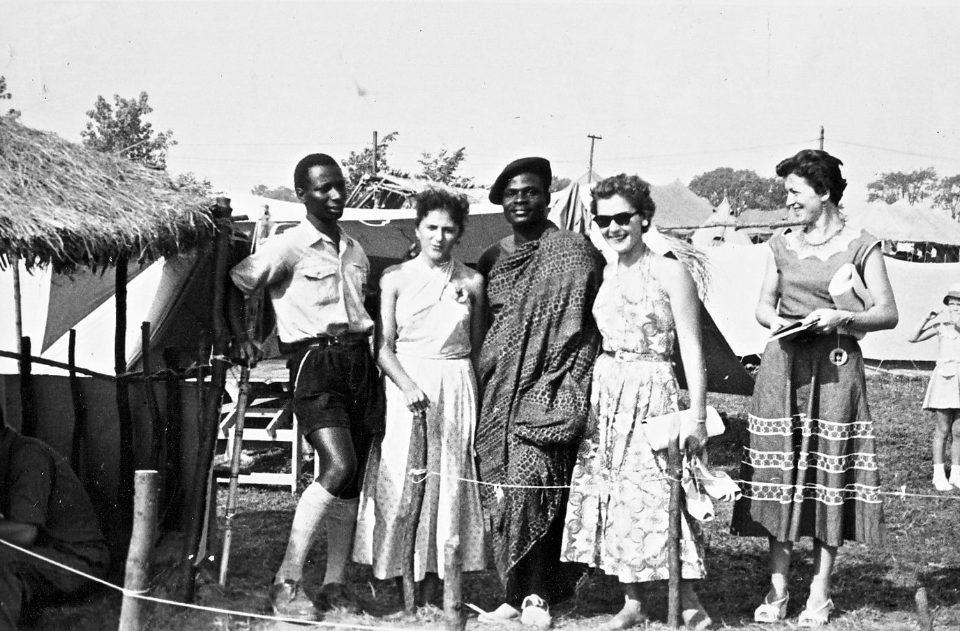 Kouassi with some visitors